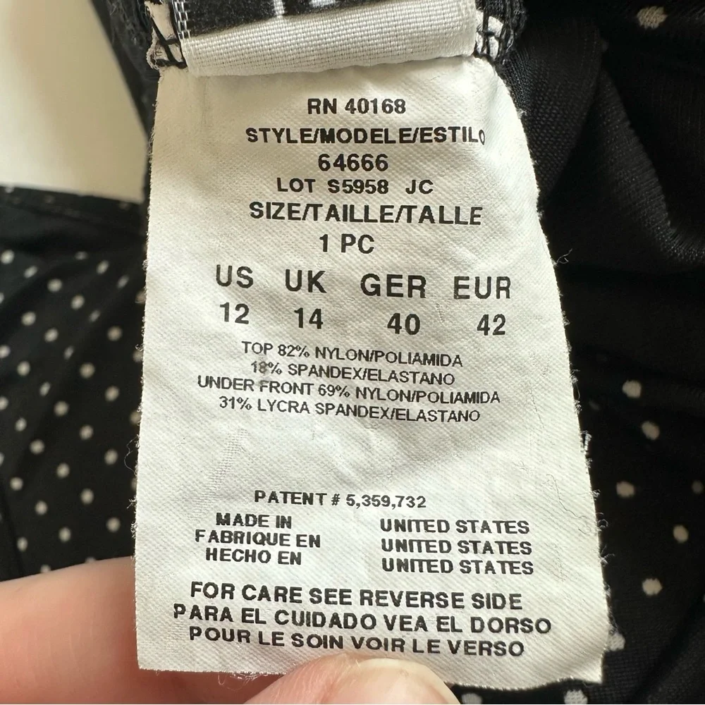 Miraclesuit Tankini Swimsuit Top Black Polka Dot Ruched
Underwire Padded Size 12 - Picture 6 of 7